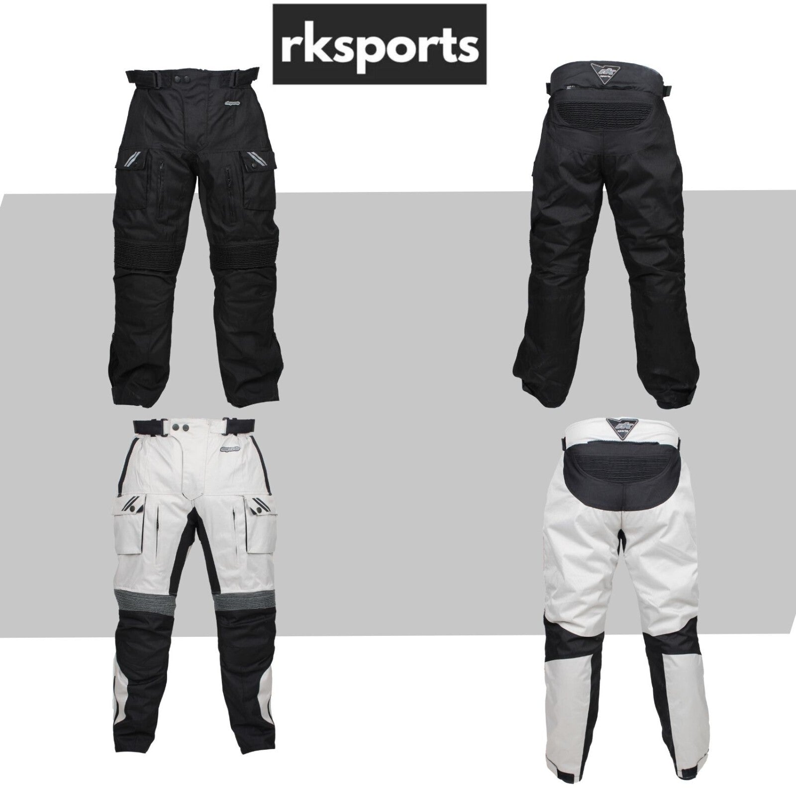 RKSPORTS STYLE STORM 2 WATERPROOF MOTORBIKE MOTORCYCLE MENS TEXTILE TROUSERS