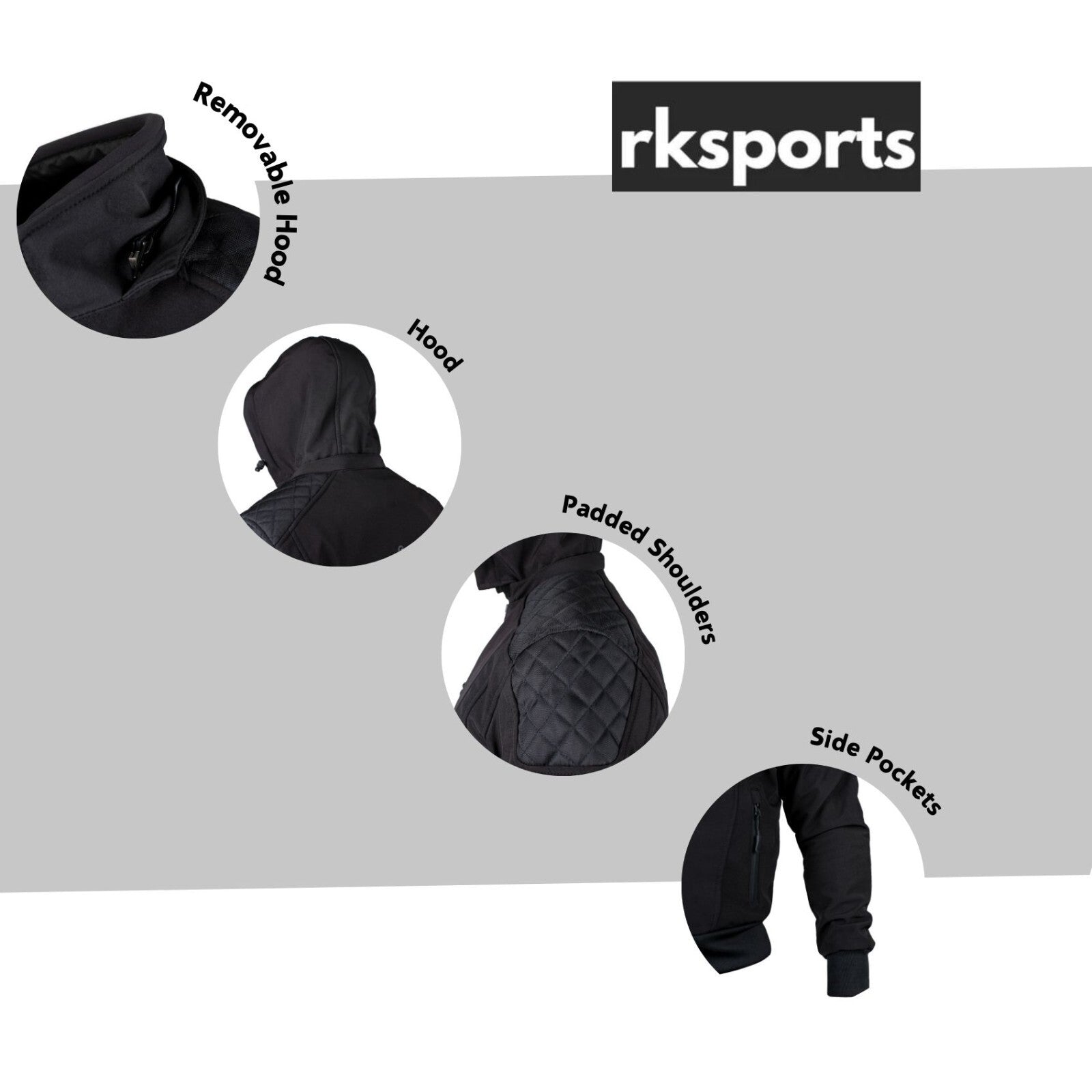 RKSports Motorcycle Motorbike 291 CE Armor Waterproof Soft Shell Hoodie Jacket