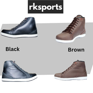 RKSports 10051 Motorbike Motorcycle Trainer Water Resistant Leather Boots