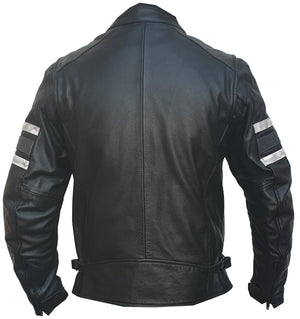 Rksports Mens 747 hoody Detachable biker Leather Motorcycle Armoured  Jacket