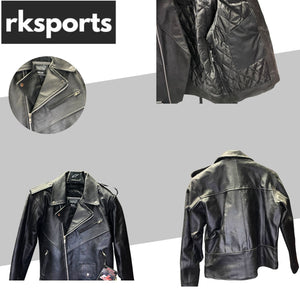 Men's Classic Brando Leather Motorcycle Jacket – Black