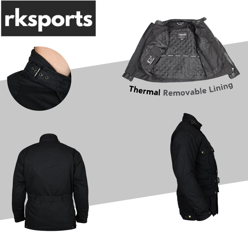 rk sports vintage wax  black/brown motorcycle motorbike jacket