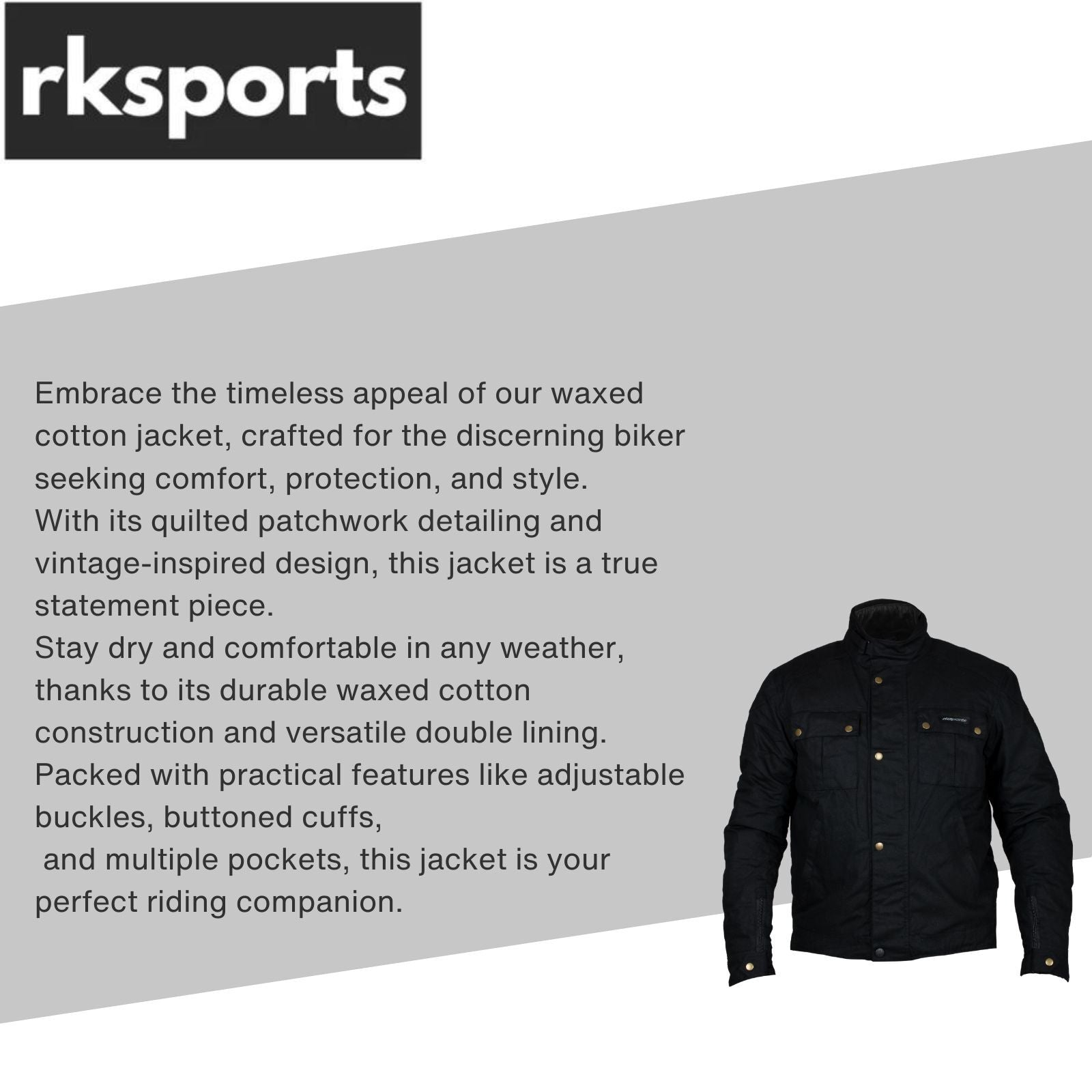 rksports backstage black/brown wax motorcycle motorbike jacket