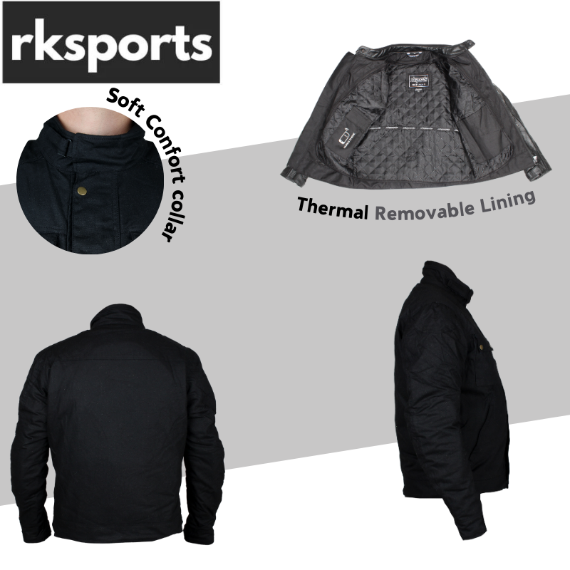 rksports backstage black/brown wax motorcycle motorbike jacket