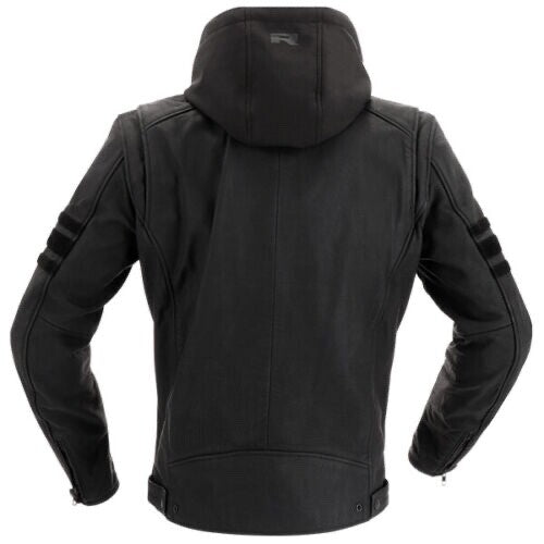 Richa Toulon 2 Black Edition Hooded Leather Motorcycle Jacket - Black