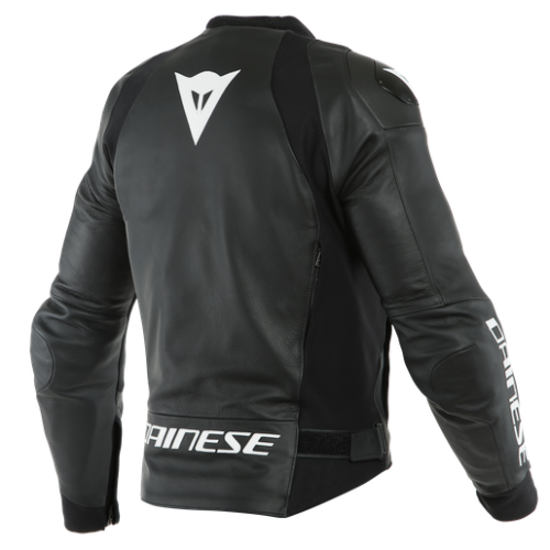 Dainese Sport Pro Leather Motorcycle Motorbike Jacket Black White