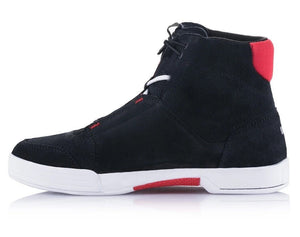 Casual Motorcycle Boots Alpinestars Chrome Suede CE Armoured - Black/White/Red