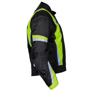 RKSports MENS 1509 HIGH VIS  TEXTILE MOTORBIKE MOTORCYCLE JACKET