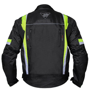 RKSports MENS 1509 HIGH VIS  TEXTILE MOTORBIKE MOTORCYCLE JACKET
