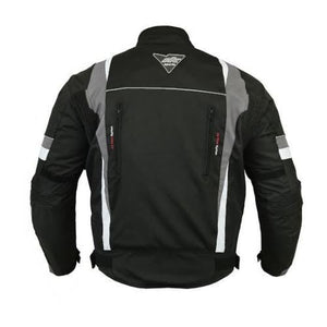 RKSports MENS 1509 GREY TEXTILE MOTORBIKE MOTORCYCLE JACKET