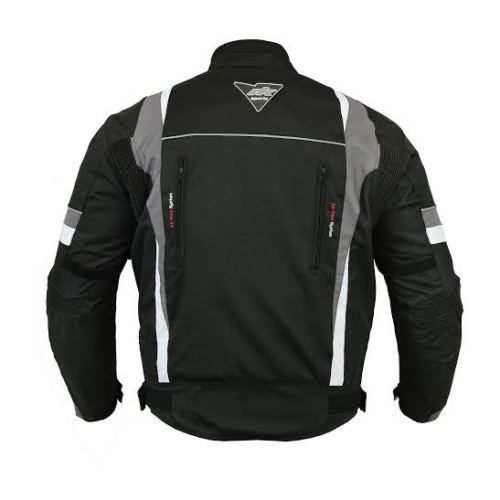 RKSports MENS 1509 GREY TEXTILE MOTORBIKE MOTORCYCLE JACKET