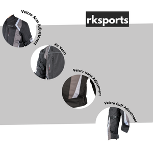 RKSports MENS 1509 GREY TEXTILE MOTORBIKE MOTORCYCLE JACKET