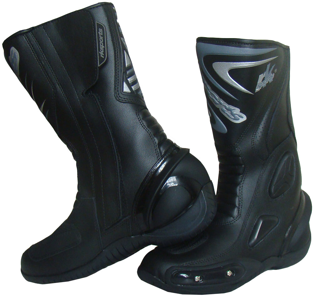 LV14 Motorcycle Motorbike Black Leather Water resistant Winter Race Boots