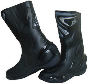 LV14 Motorcycle Motorbike Black Leather Water resistant Winter Race Boots