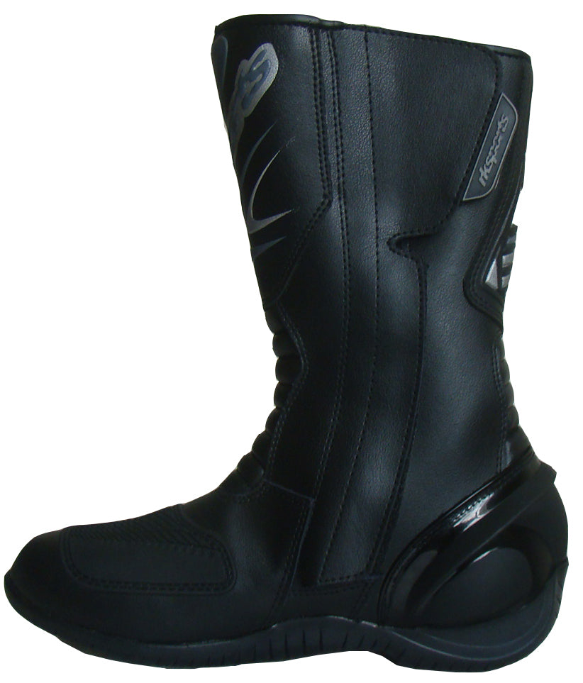 LV14 Motorcycle Motorbike Black Leather Water resistant Winter Race Boots