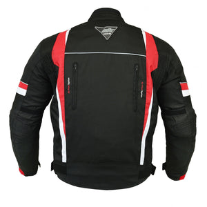 RKSports MENS 1509 RED TEXTILE MOTORBIKE MOTORCYCLE JACKET 2015 NEW