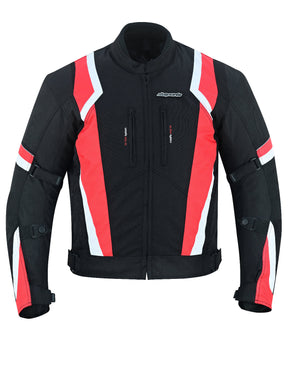 RKSports MENS 1509 RED TEXTILE MOTORBIKE MOTORCYCLE JACKET 2015 NEW