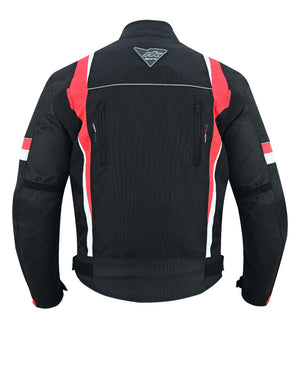 RKSports MENS 1509 RED TEXTILE MOTORBIKE MOTORCYCLE JACKET 2015 NEW