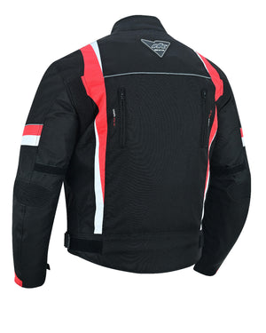 RKSports MENS 1509 RED TEXTILE MOTORBIKE MOTORCYCLE JACKET 2015 NEW