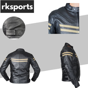 Mens Leather Speed-1 Fashion Motorcycle Motorbike Armoured Jacket