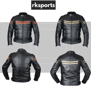 Mens Leather Speed-1 Fashion Motorcycle Motorbike Armoured Jacket