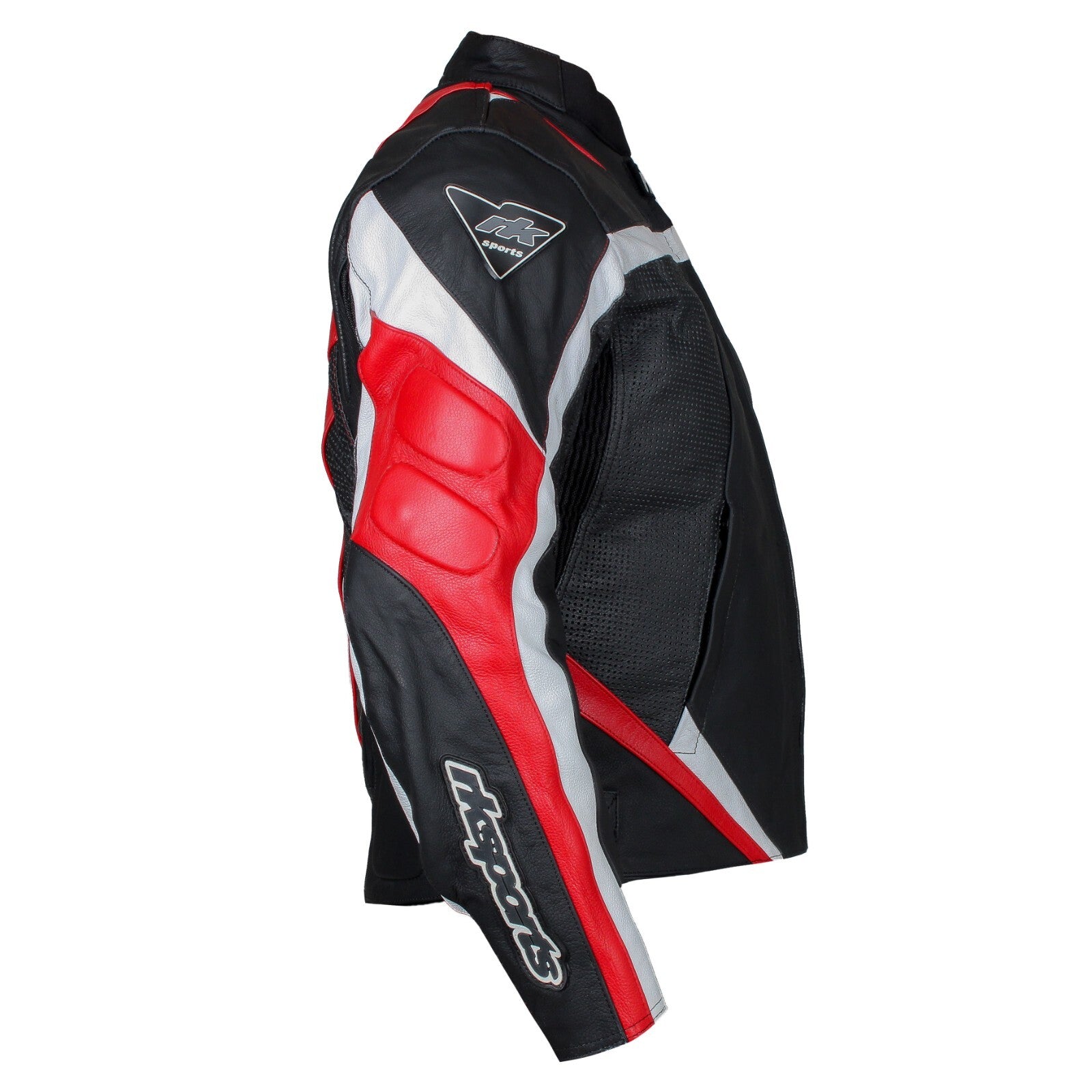 Rk Sports Road Eagle Blue Red Grey Leather Motorcycle Jacket