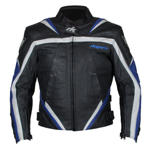 Rk Sports Road Eagle Blue Red Grey Leather Motorcycle Jacket
