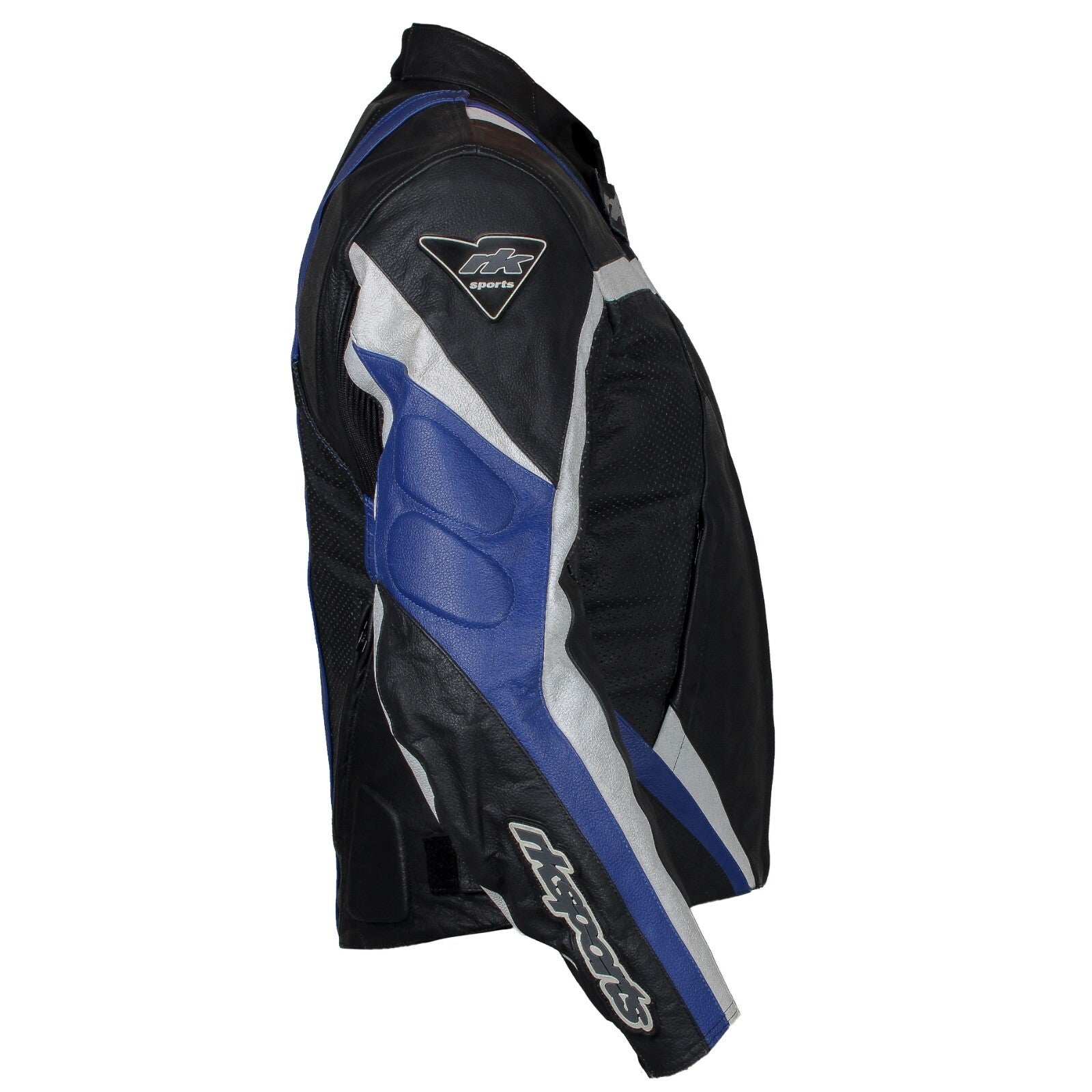 Rk Sports Road Eagle Blue Red Grey Leather Motorcycle Jacket