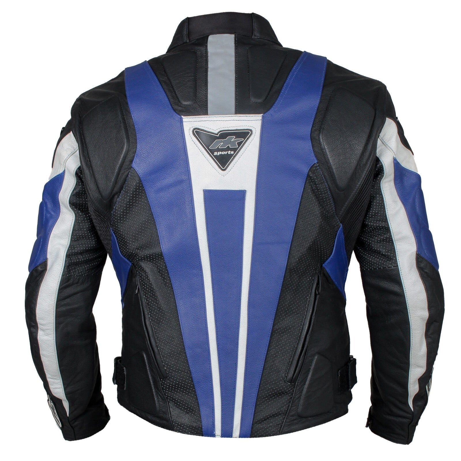 Rk Sports Road Eagle Blue Red Grey Leather Motorcycle Jacket