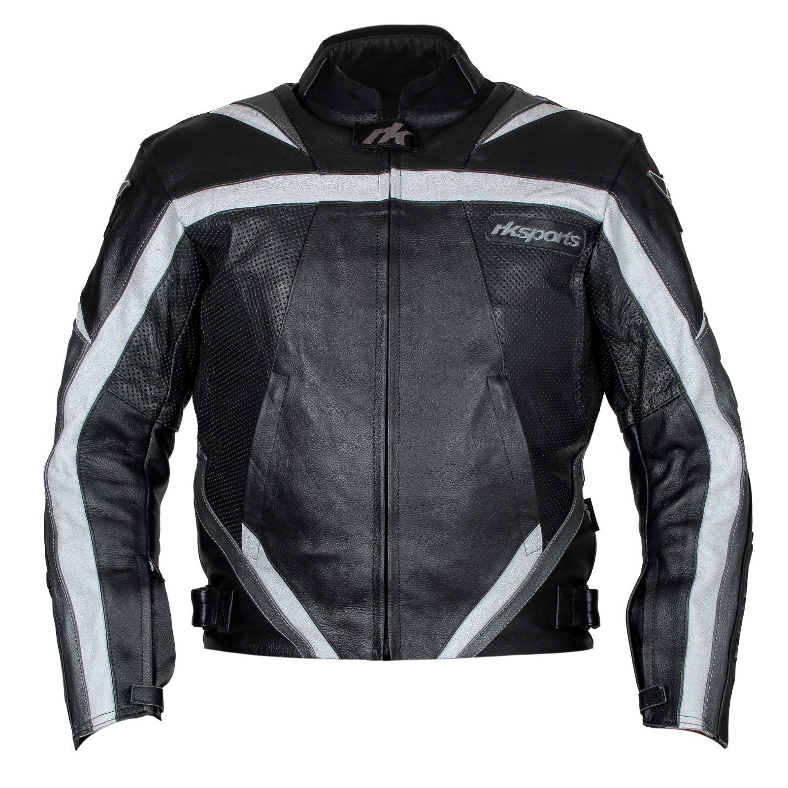 Rk Sports Road Eagle Blue Red Grey Leather Motorcycle Jacket