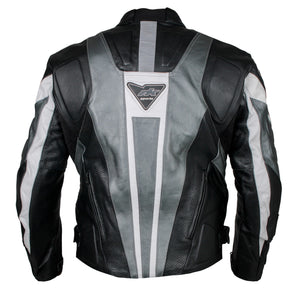 Rk Sports Road Eagle Blue Red Grey Leather Motorcycle Jacket