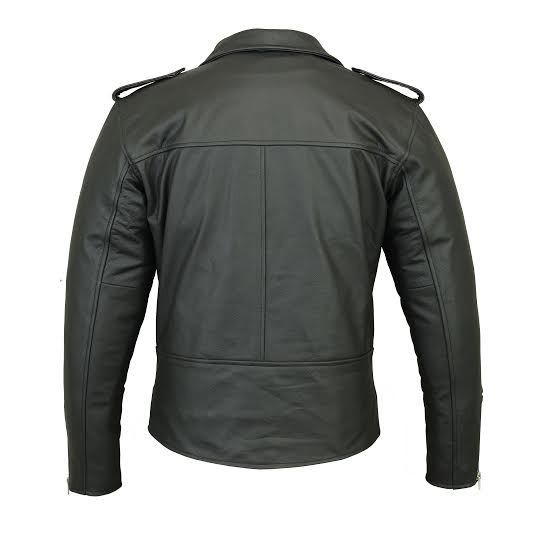 RK Sports Brando Leather Fashion Retro 70's Style Mens Black Motorcycle Jacket