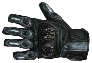 Summer Reinforced Leather Motorcycle Motorbike Carbon Knuckles Gloves