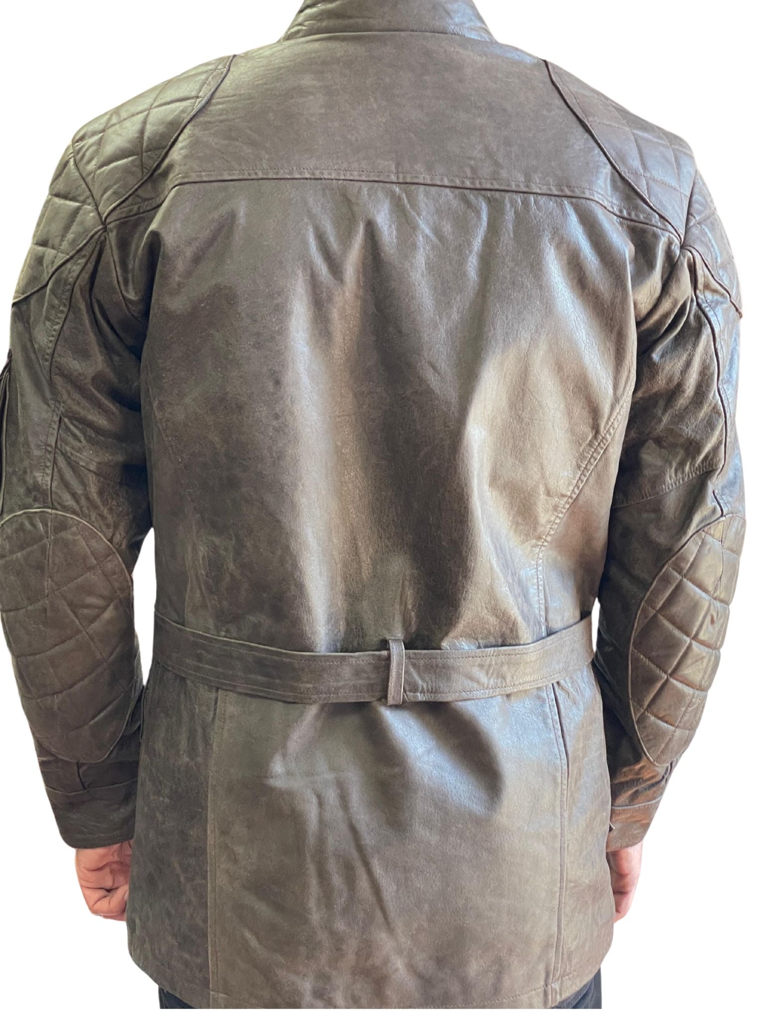 RK Sports Long Men Brown Leather Motorcycle Jacket – Premium Cowhide Leather