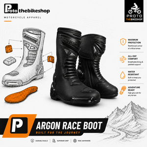 Argon Pursuit Motorcycle Race Boots – Protective Long Sports Riding Boots with R