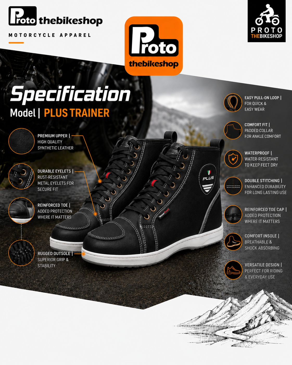 PLUS  Trainer Motorcycle motorbike  protective Boots