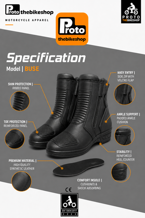 Ladies Buse Waterproof Motorbike Boots – Comfortable & Protective Riding Boots