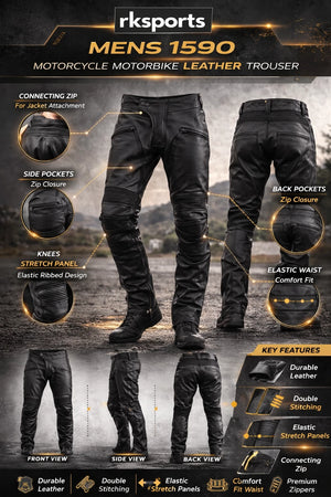 Pantalon de moto en cuir RK Sports 1590