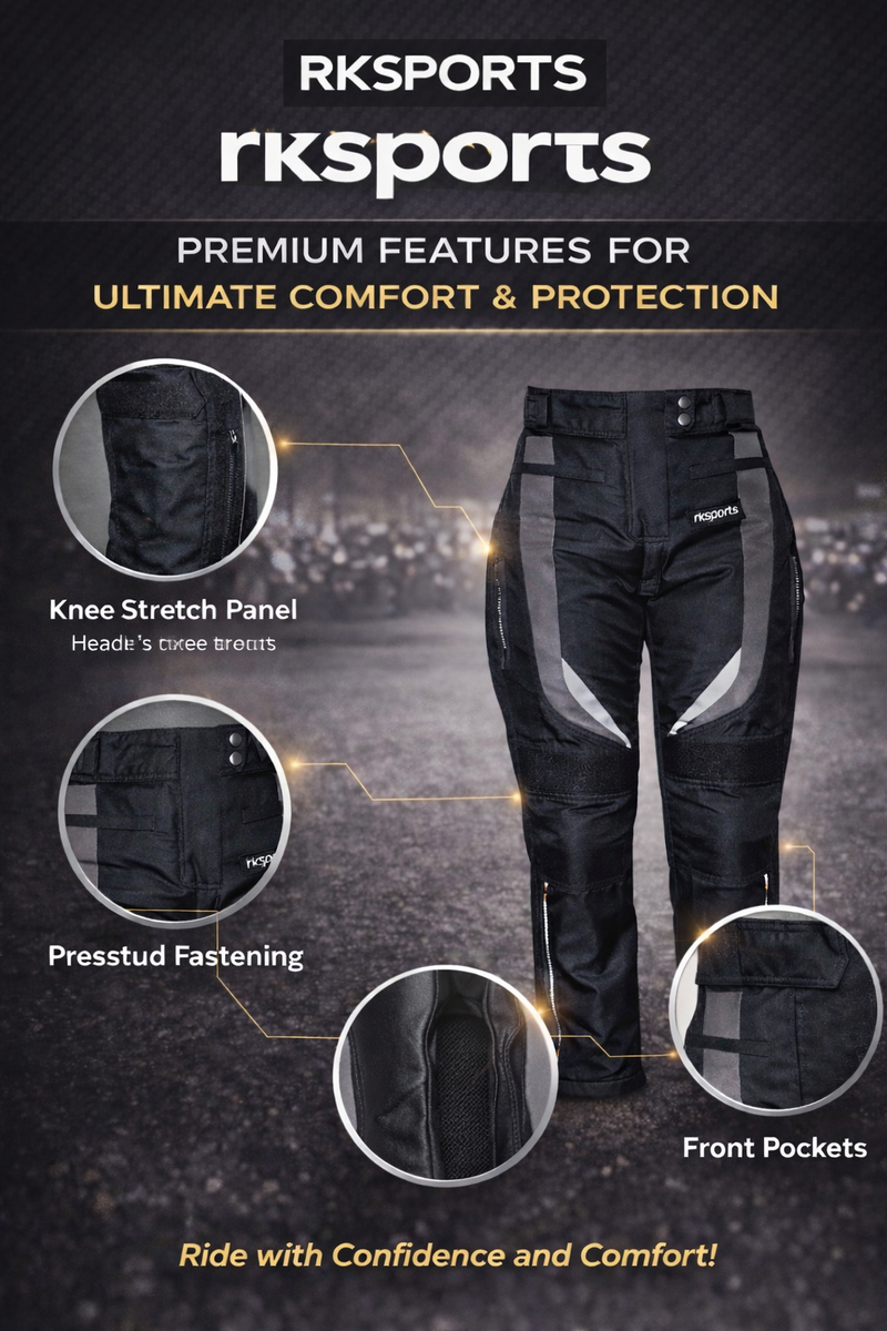 Rksports Ladies 737 Motorcycle Motorbike Waterproof Textile Trouser CE