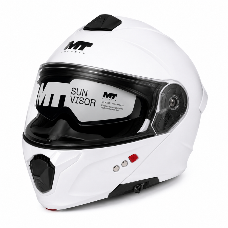 MT Modular Motorcycle Helmet – Matte Black | Flip-Up Full Face Helmet with Internal Sun Visor & Pinlock-Ready Visor