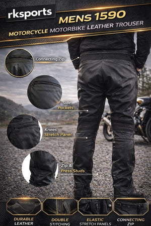 Pantalon de moto en cuir RK Sports 1590