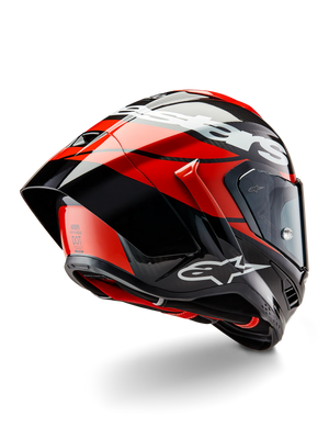 Alpinestars Supertech R10 Solid ECE 06 / Black Carbon Bright Red Glossy 1363
