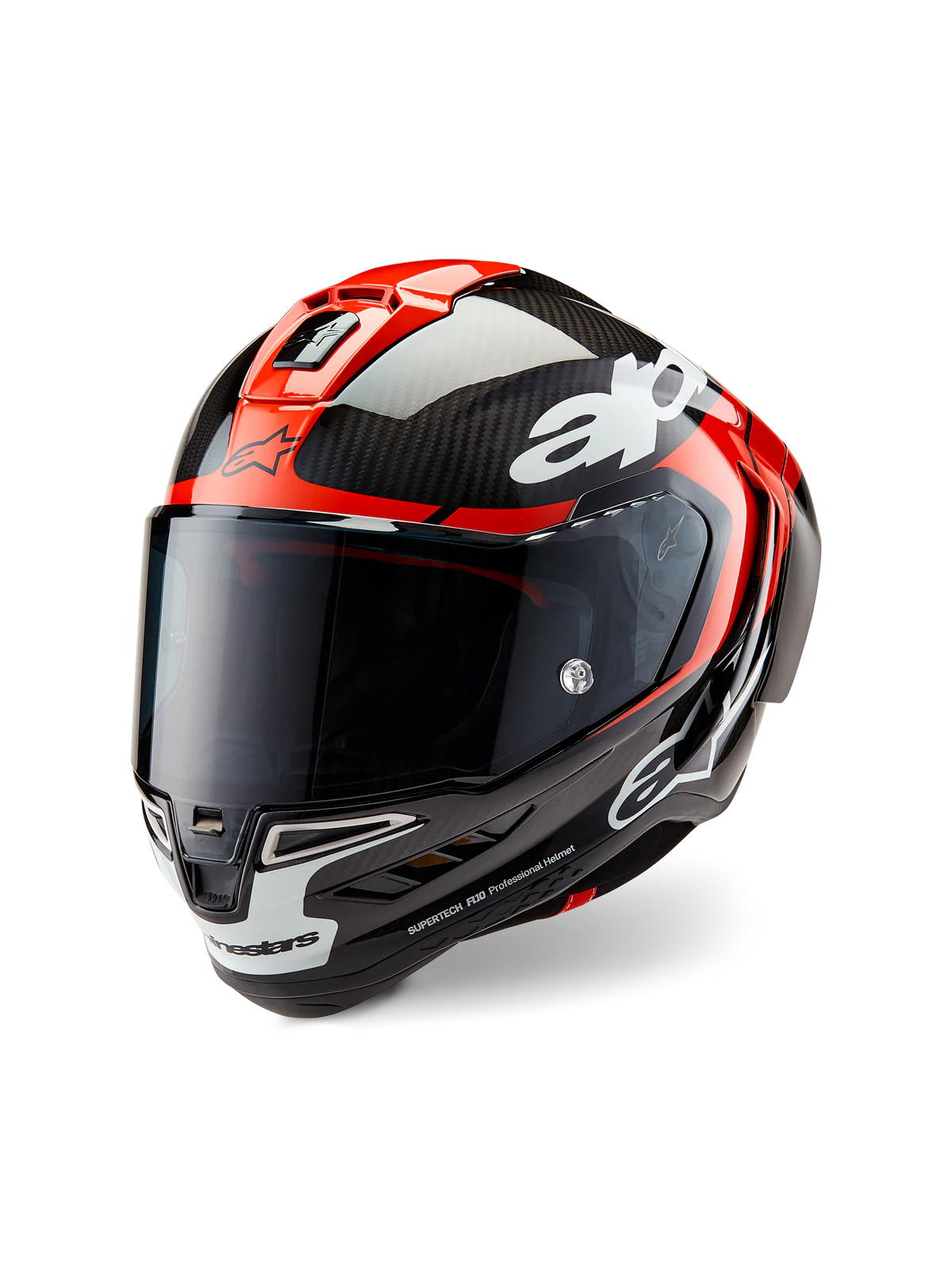 Alpinestars Supertech R10 Solid ECE 06 / Black Carbon Bright Red Glossy 1363