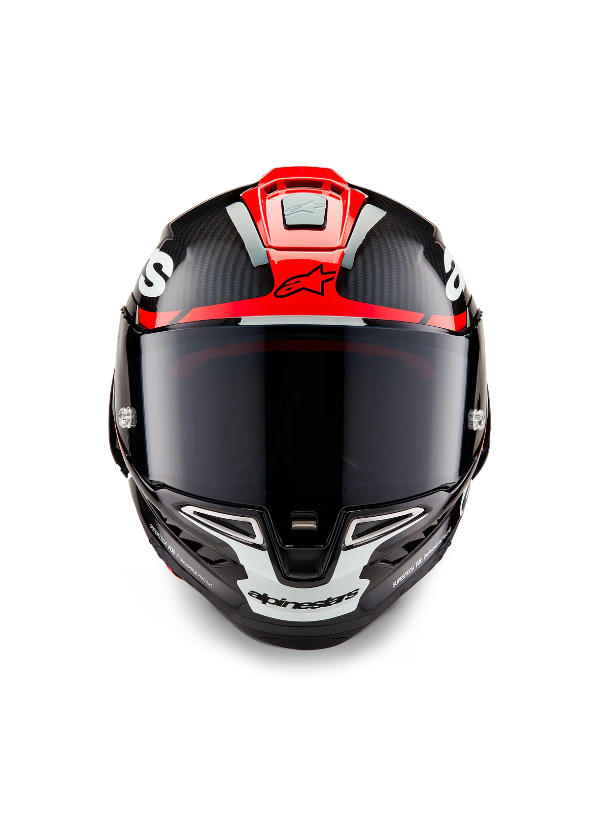 Alpinestars Supertech R10 Solid ECE 06 / Black Carbon Bright Red Glossy 1363