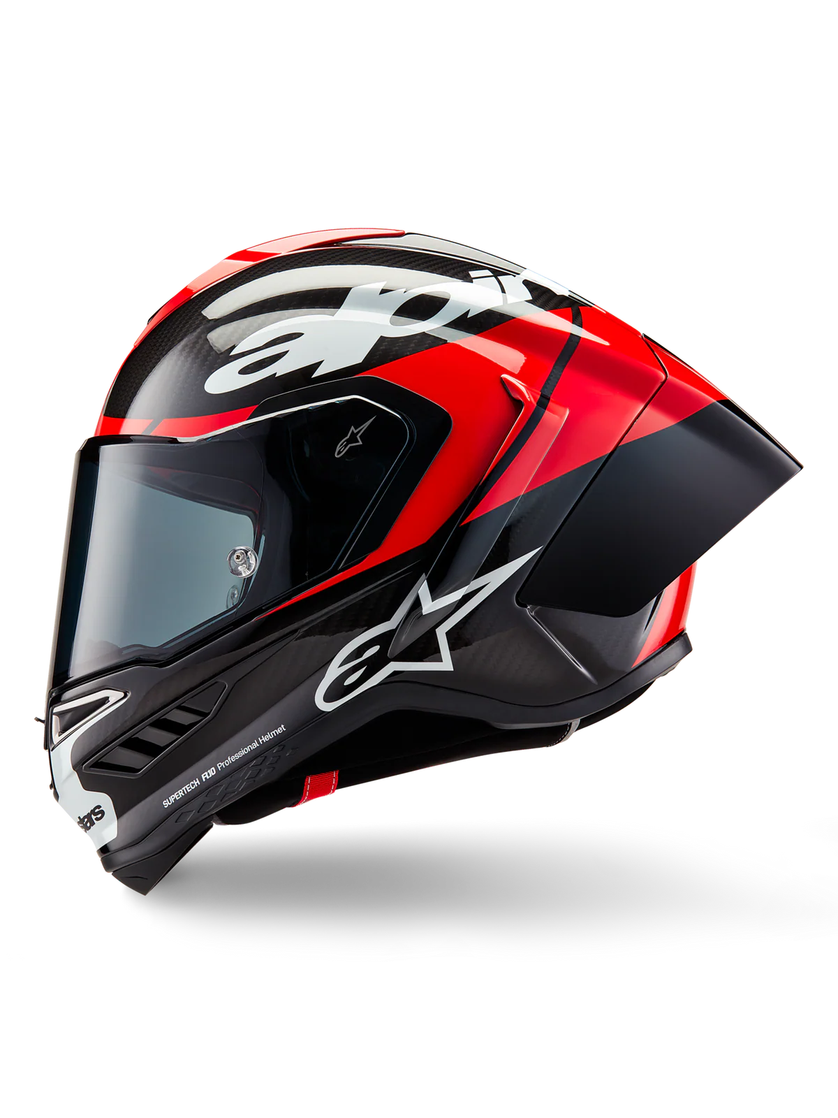 Alpinestars Supertech R10 Solid ECE 06 / Black Carbon Bright Red Glossy 1363