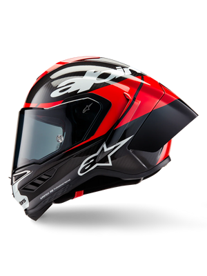 Alpinestars Supertech R10 Solid ECE 06 / Black Carbon Bright Red Glossy 1363