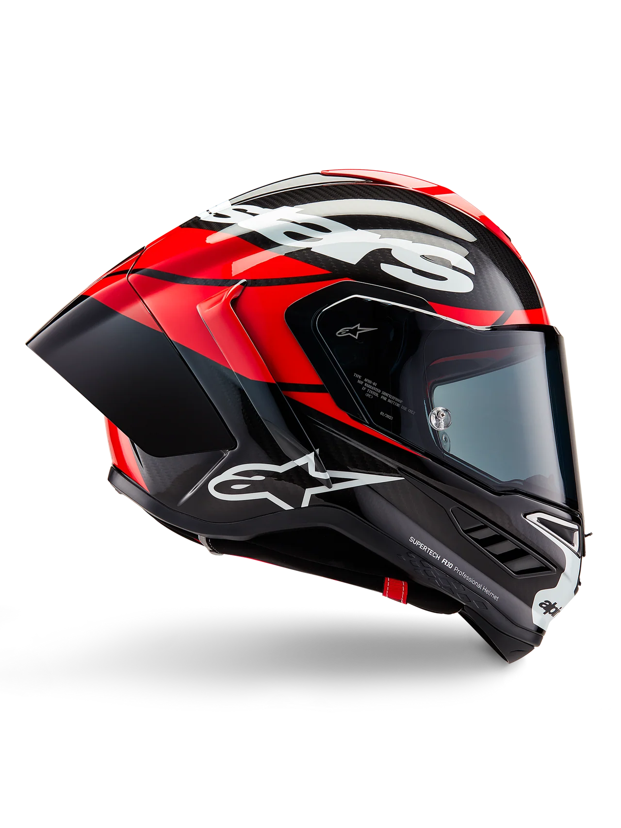 Alpinestars Supertech R10 Solid ECE 06 / Black Carbon Bright Red Glossy 1363