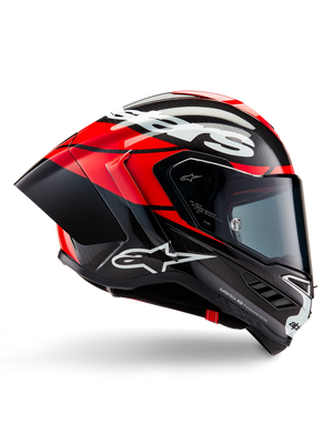 Alpinestars Supertech R10 Solid ECE 06 / Black Carbon Bright Red Glossy 1363