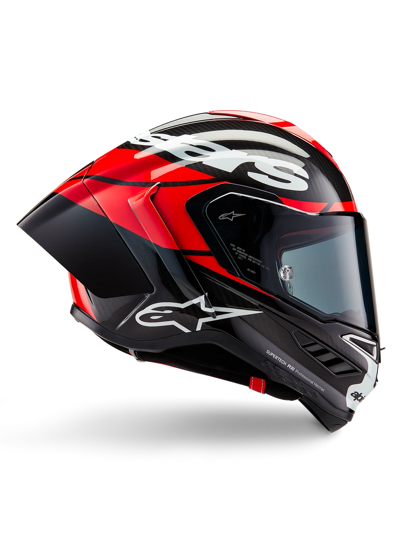 Alpinestars Supertech R10 Solid ECE 06 / Black Carbon Bright Red Glossy 1363