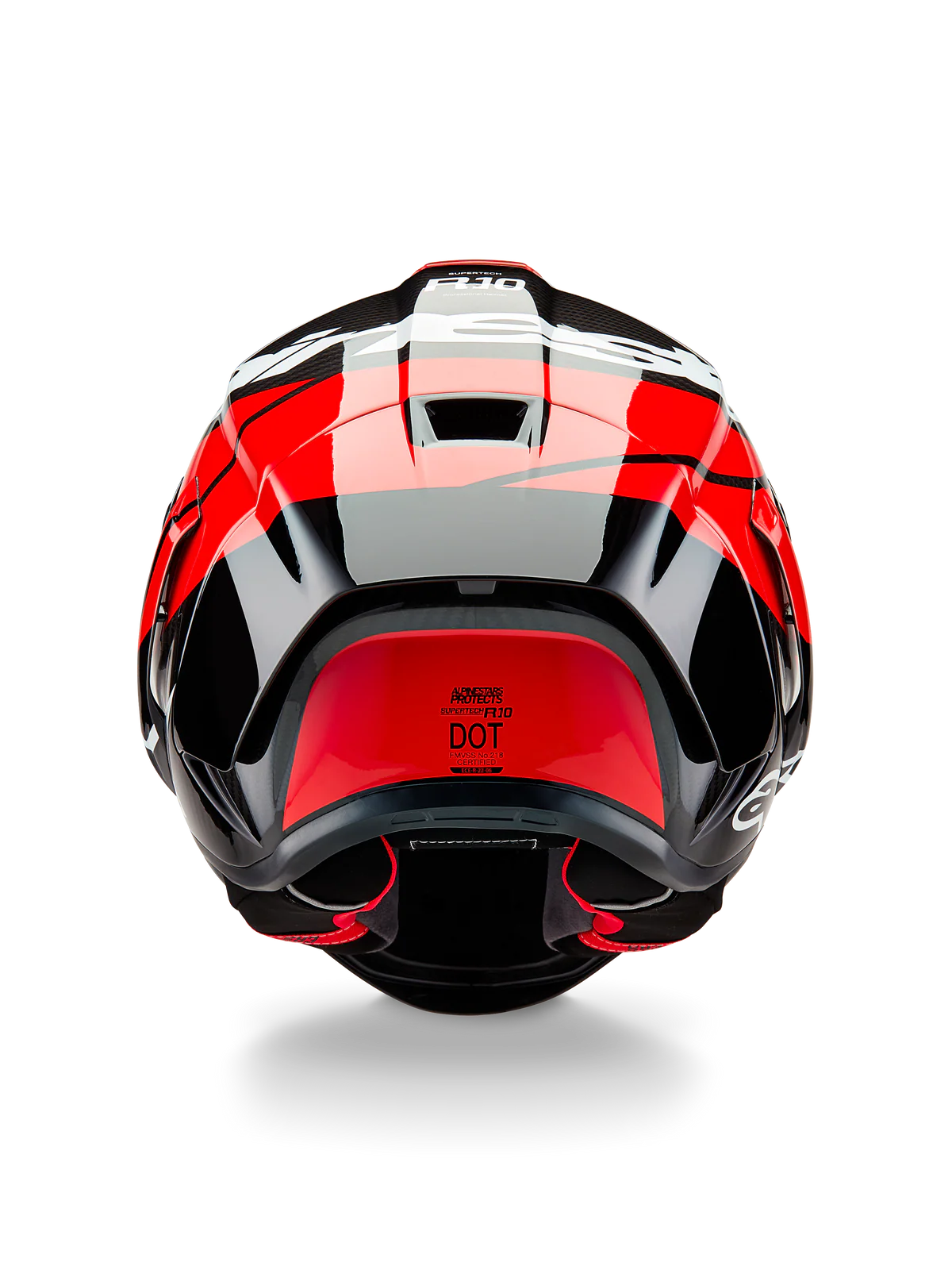 Alpinestars Supertech R10 Solid ECE 06 / Black Carbon Bright Red Glossy 1363